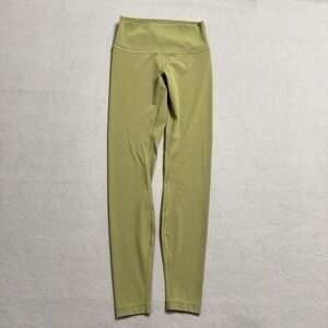 Lululemon Wunder Under High Rise Leggings 6 Green Yoga Gym Running 28"